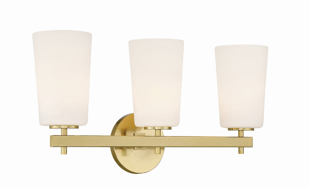 Colton 3 Light Aged Brass Bathroom Vanity Bath and Vanity Crystorama