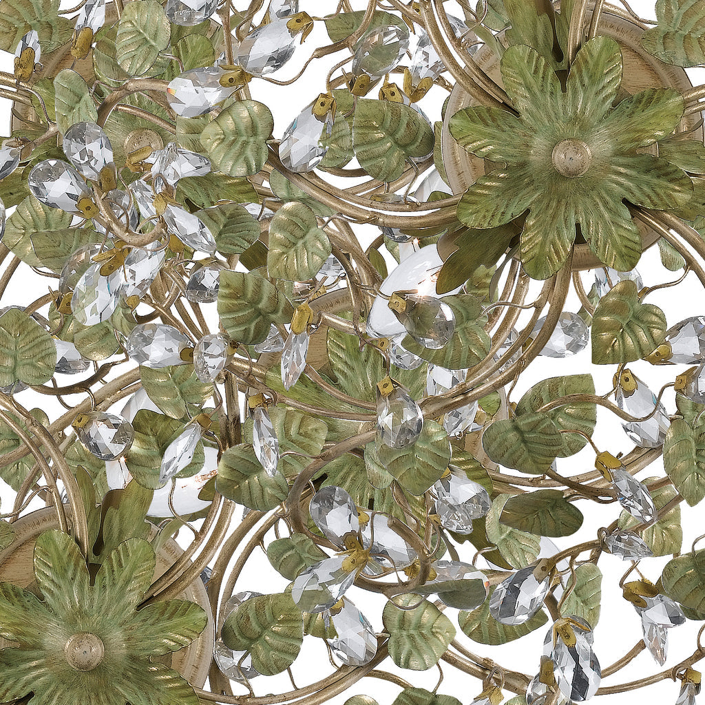 Josie 5 Light Champagne Green Tea Semi Flush Mount Semi Flush Crystorama