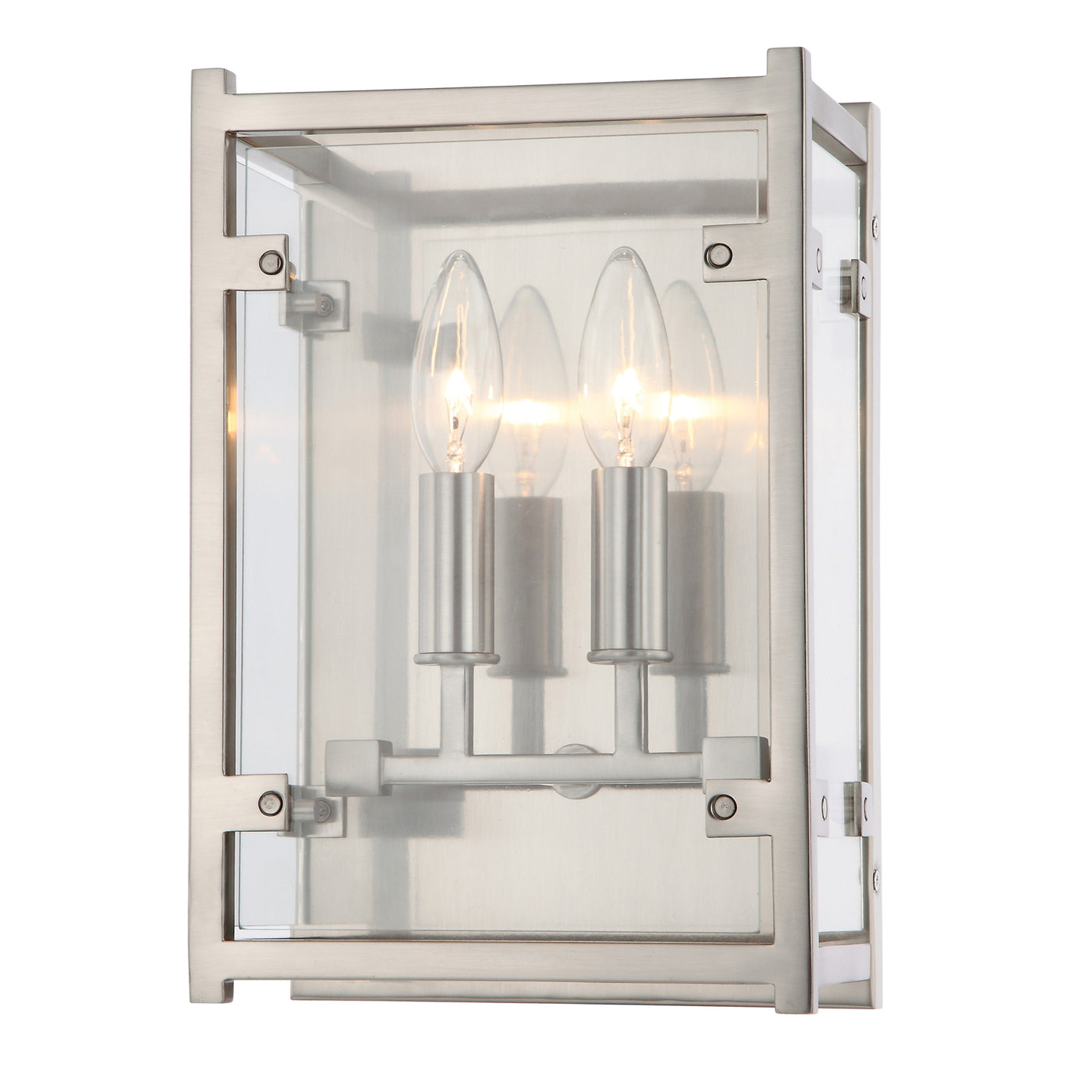 Danbury 2 Light Brushed Nickel Sconce Wall Sconce Crystorama