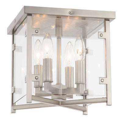 Danbury 4 Light Brushed Nickel Flush Mount Semi Flush Crystorama