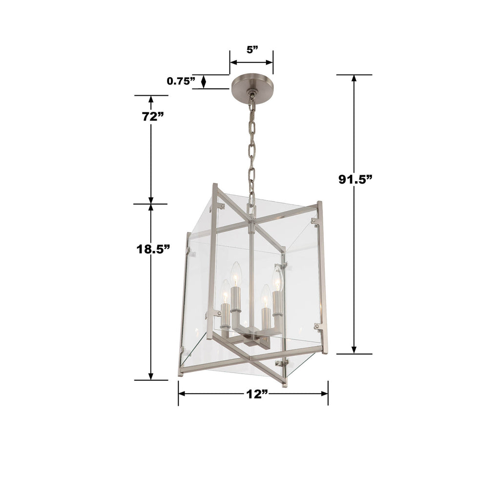 Danbury 4 Light Brushed Nickel Mini Chandelier Chandelier Crystorama