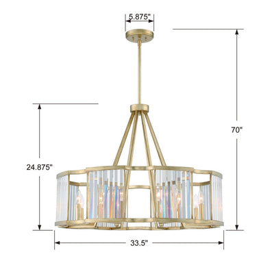 Darcy 8 Light Distressed Twilight Chandelier Chandelier Crystorama