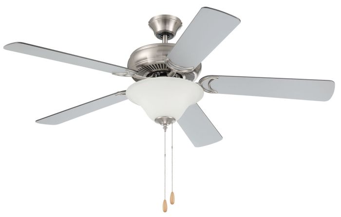 52" Decorator's Choice 2 Light in Brushed Polished Nickel w/ Brushed Nickel/Walnut Blades Ceiling Fan CRAFTMADE