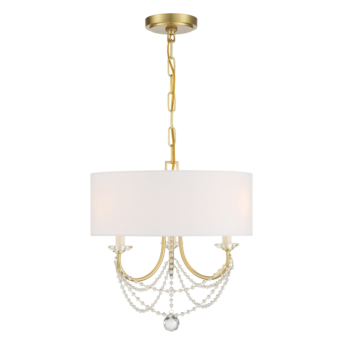 Delilah 3 Light Aged Brass Mini Chandelier Chandelier Crystorama