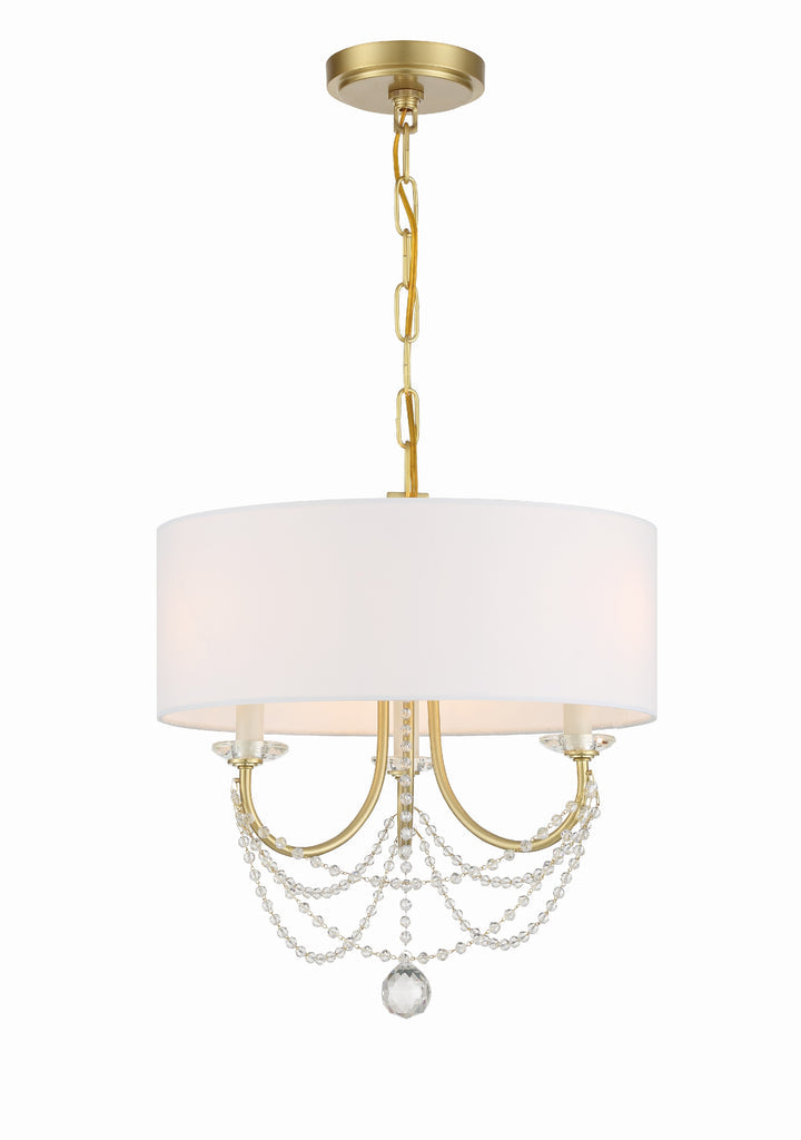 Delilah 3 Light Aged Brass Mini Chandelier Chandelier Crystorama