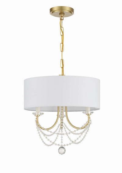 Delilah 3 Light Aged Brass Mini Chandelier Chandelier Crystorama