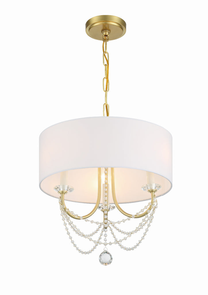 Delilah 3 Light Aged Brass Mini Chandelier Chandelier Crystorama