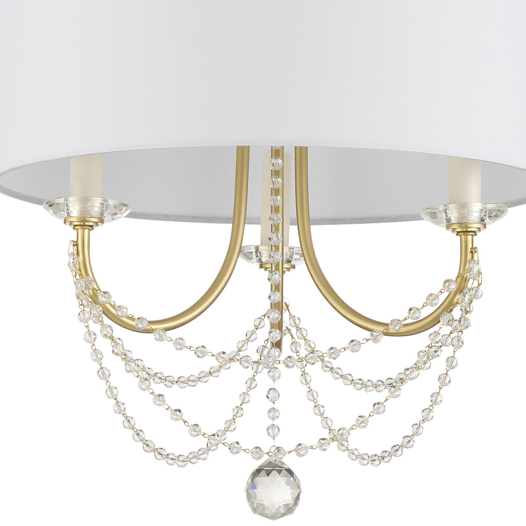 Delilah 3 Light Aged Brass Mini Chandelier Chandelier Crystorama