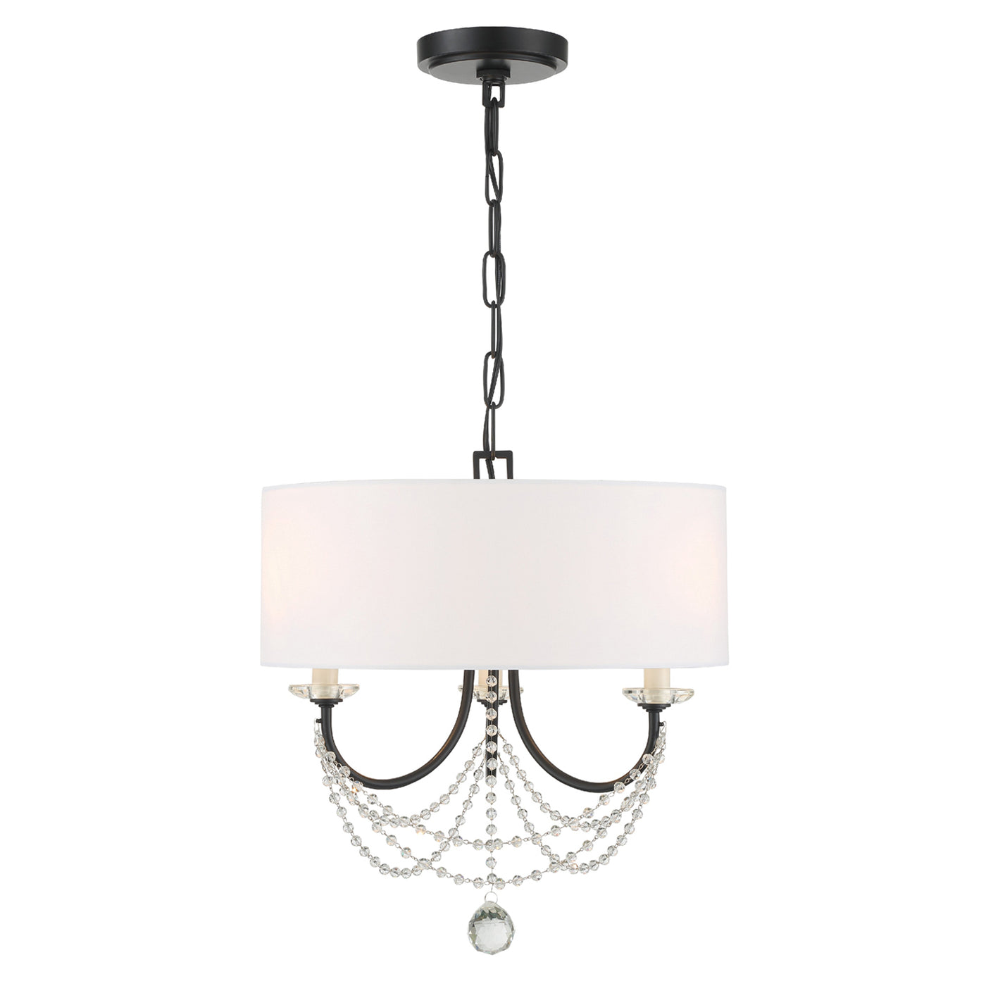 Delilah 3 Light Matte Black Mini Chandelier Chandelier Crystorama