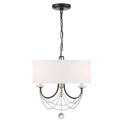 Delilah 3 Light Matte Black Mini Chandelier Chandelier Crystorama