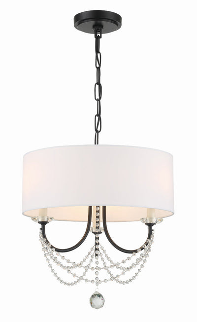 Delilah 3 Light Matte Black Mini Chandelier Chandelier Crystorama