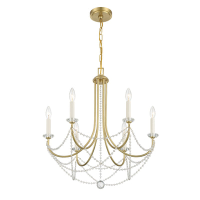 Delilah 6 Light Aged Brass Chandelier Chandelier Crystorama