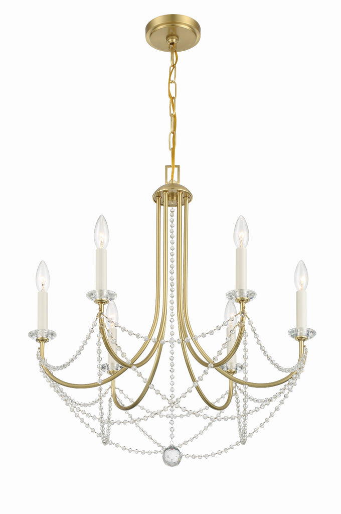 Delilah 6 Light Aged Brass Chandelier Chandelier Crystorama