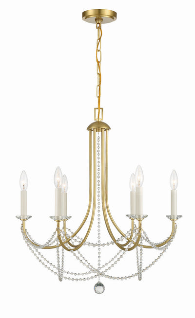 Delilah 6 Light Aged Brass Chandelier Chandelier Crystorama