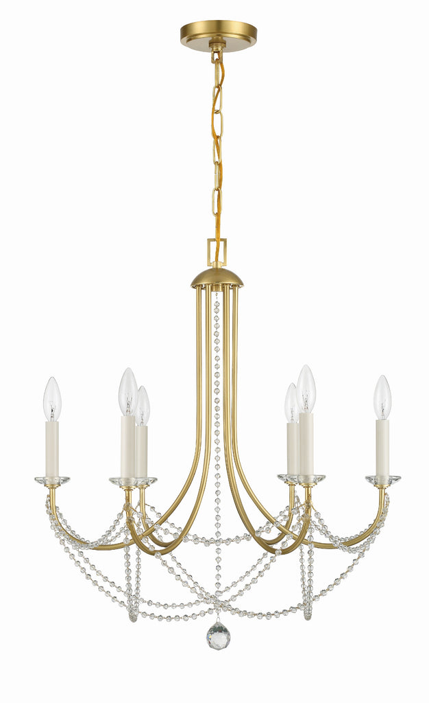 Delilah 6 Light Aged Brass Chandelier Chandelier Crystorama