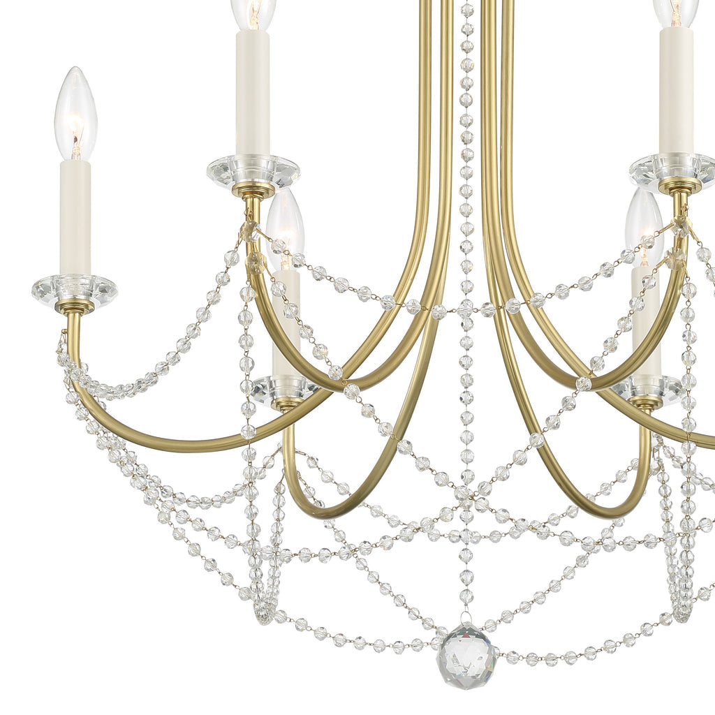 Delilah 6 Light Aged Brass Chandelier Chandelier Crystorama