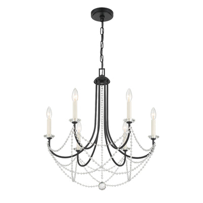 Delilah 6 Light Matte Black Chandelier Chandelier Crystorama