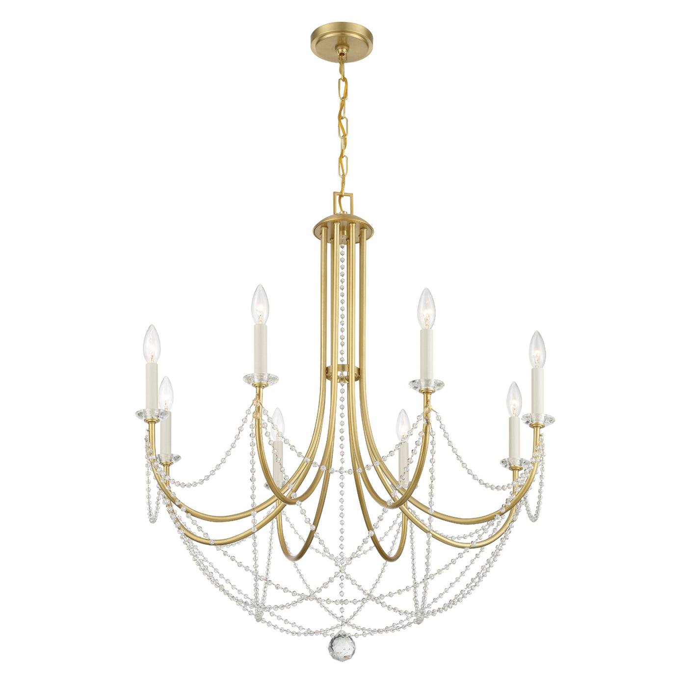 Delilah 8 Light Aged Brass Chandelier Chandelier Crystorama