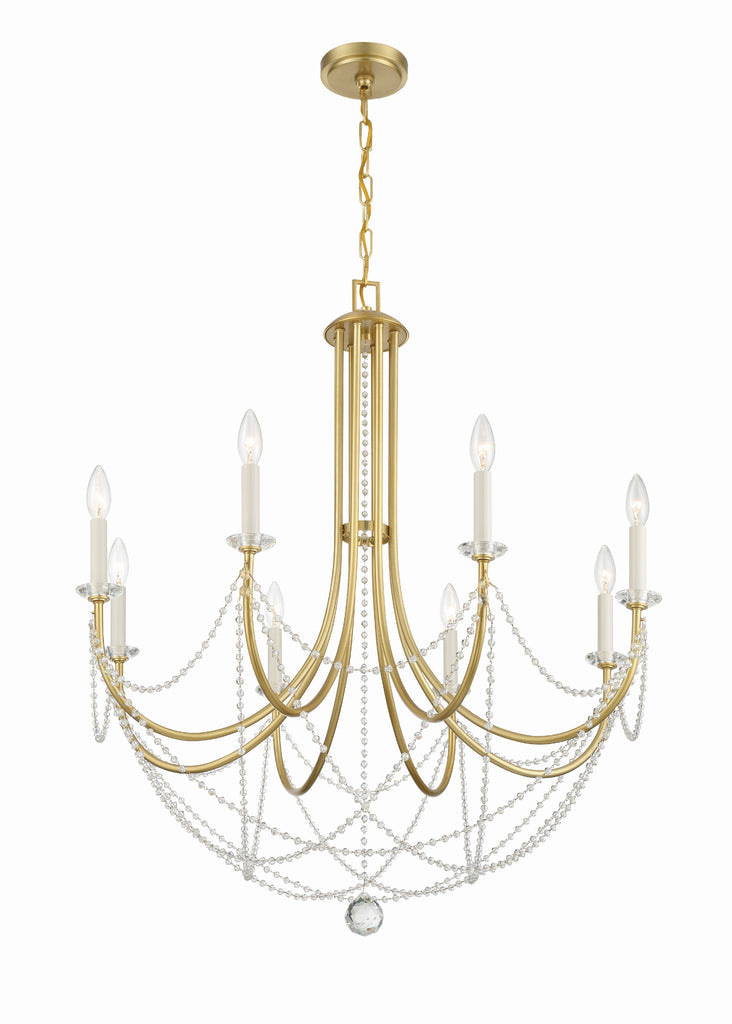 Delilah 8 Light Aged Brass Chandelier Chandelier Crystorama