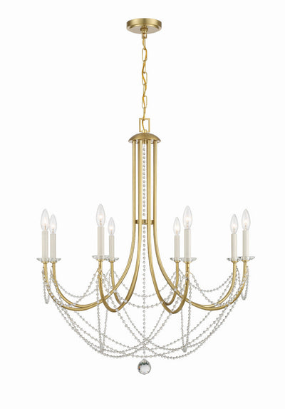 Delilah 8 Light Aged Brass Chandelier Chandelier Crystorama