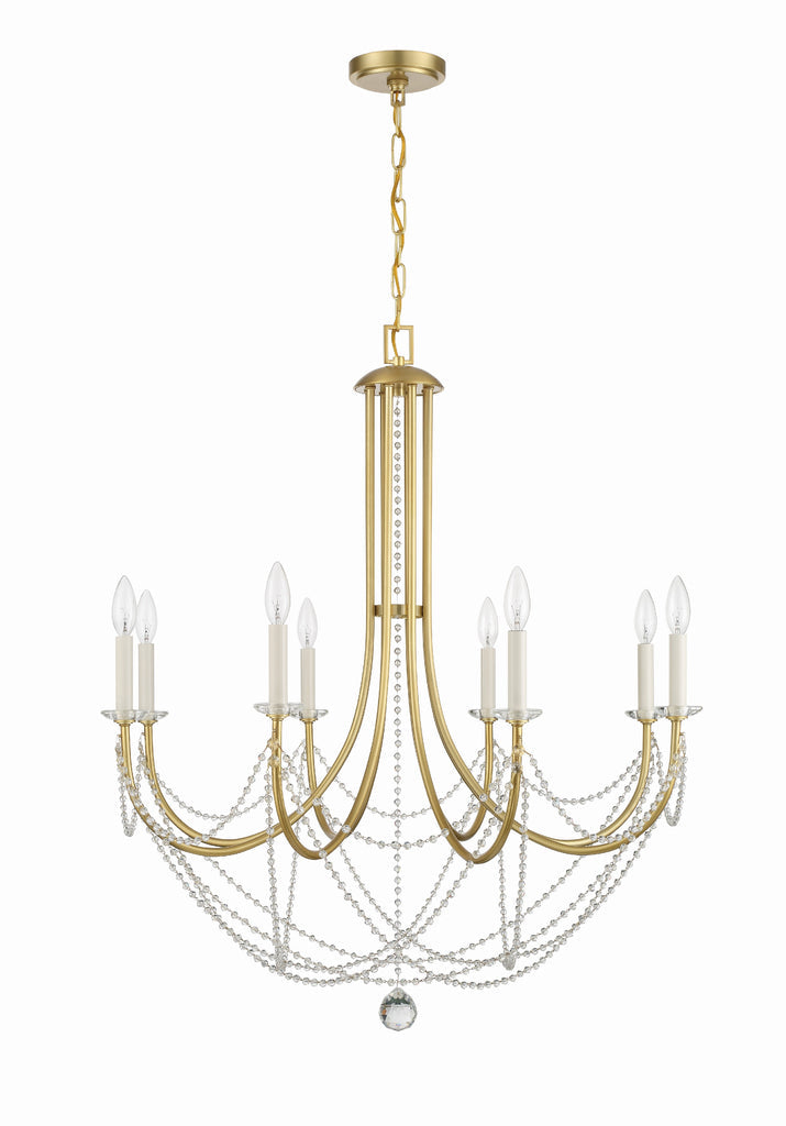 Delilah 8 Light Aged Brass Chandelier Chandelier Crystorama