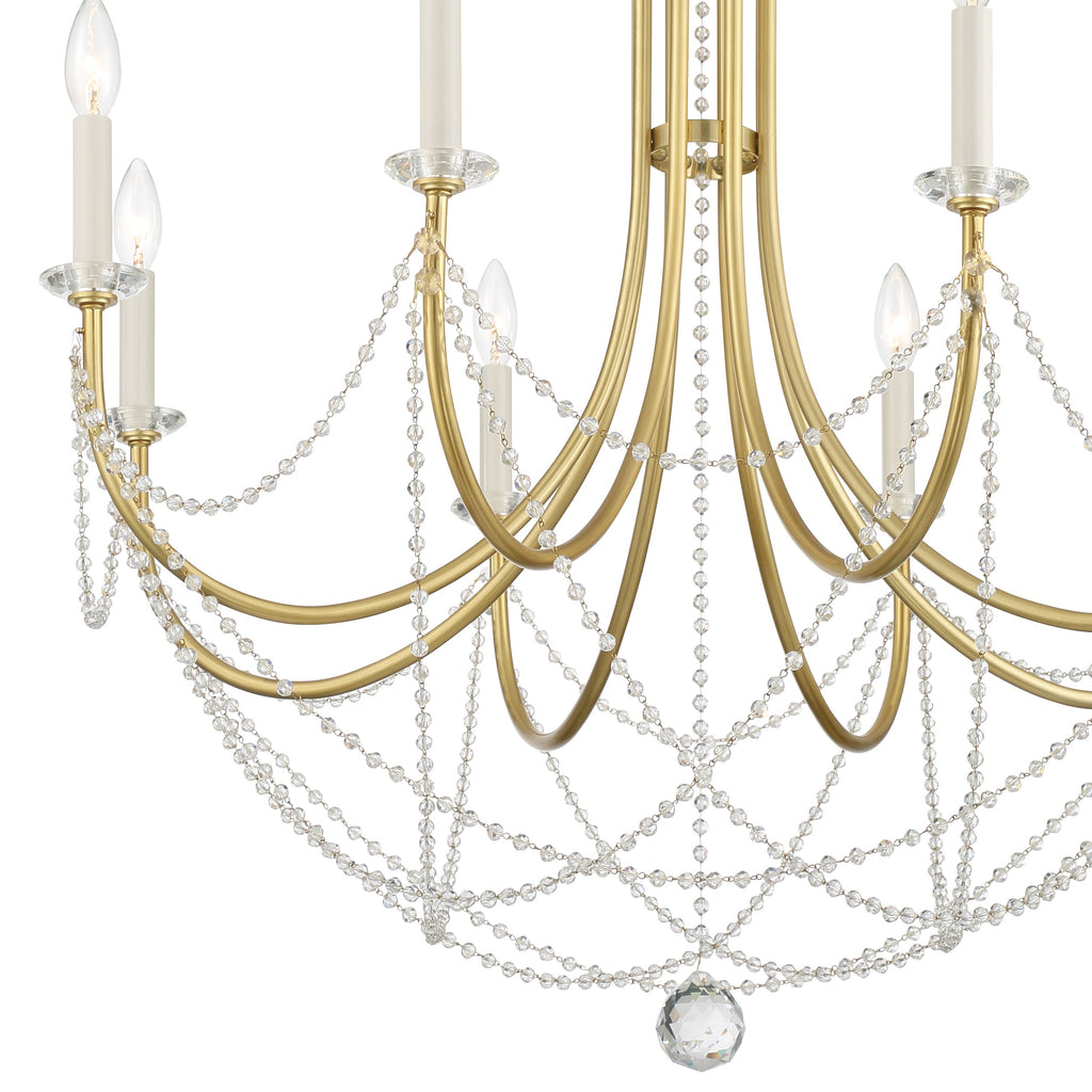 Delilah 8 Light Aged Brass Chandelier Chandelier Crystorama