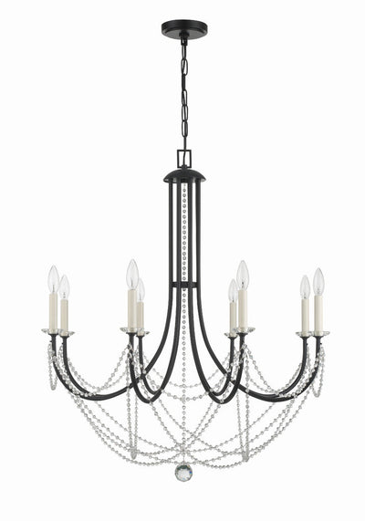 Delilah 8 Light Matte Black Chandelier Chandelier Crystorama