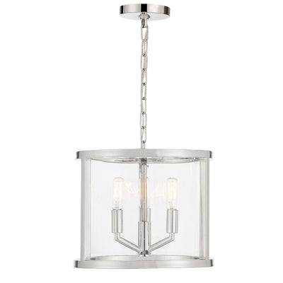 Libby Langdon Devon 3 Light Polished Nickel Mini Chandelier Chandelier Crystorama