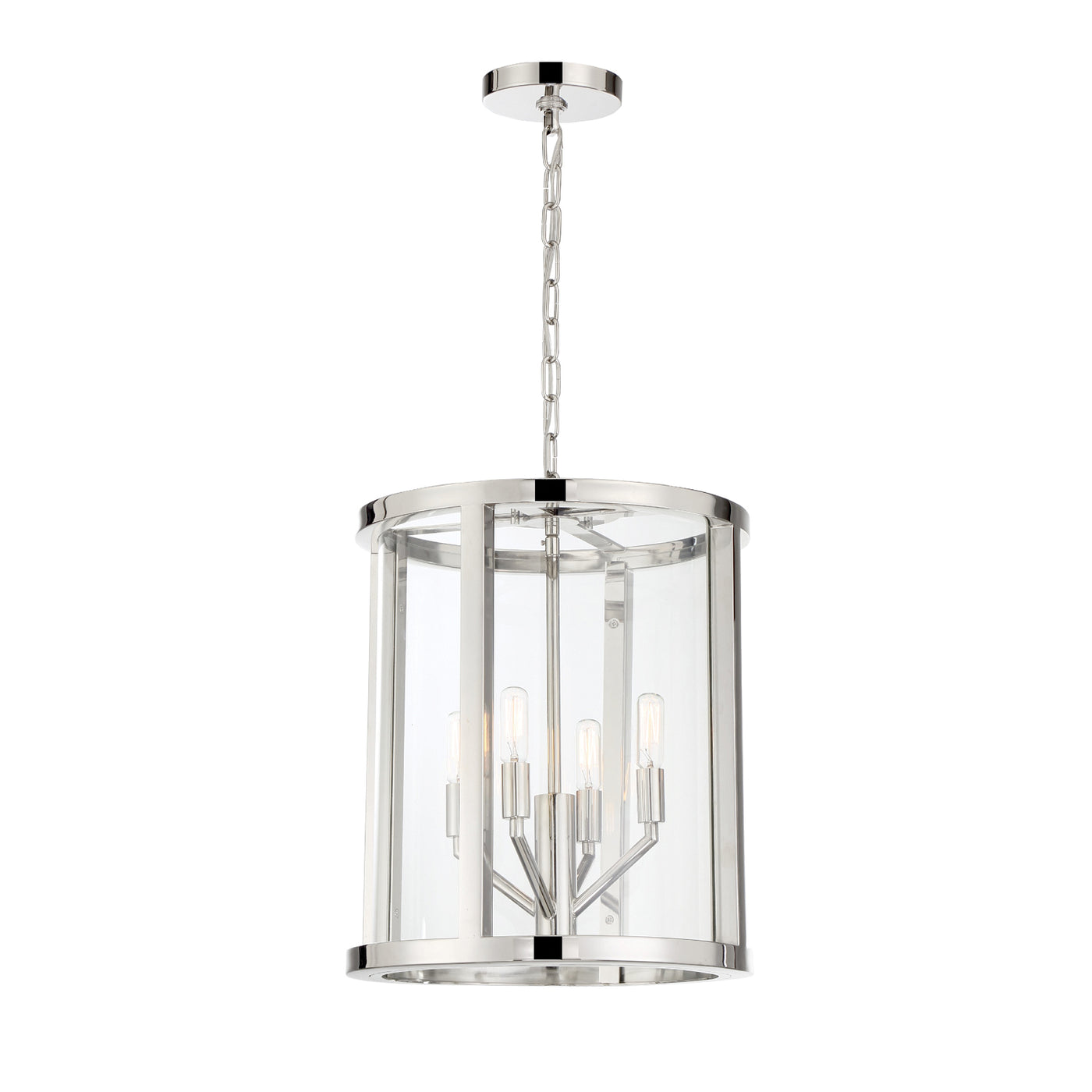 Libby Langdon Devon 4 Light Polished Nickel Mini Chandelier Chandelier Crystorama