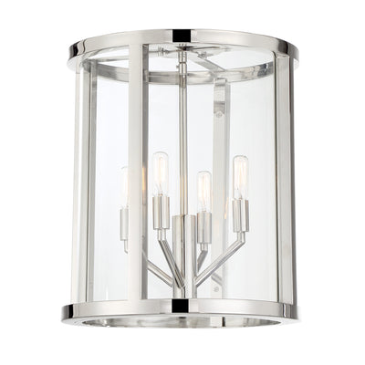 Libby Langdon Devon 4 Light Polished Nickel Semi Flush Mount Semi Flush Crystorama