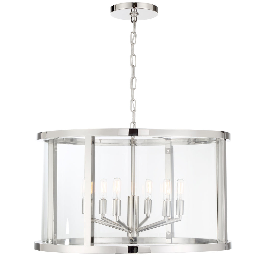 Libby Langdon Devon 6 Light Polished Nickel Chandelier Chandelier Crystorama