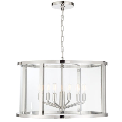 Libby Langdon Devon 6 Light Polished Nickel Chandelier Chandelier Crystorama