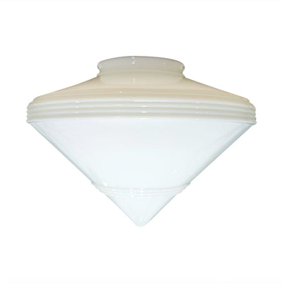 14 Inch Art Deco Style Milk Glass Light Shade (6 Inch Fitter) GLASS SHADE COPPER MOUNTAIN HARDWARE