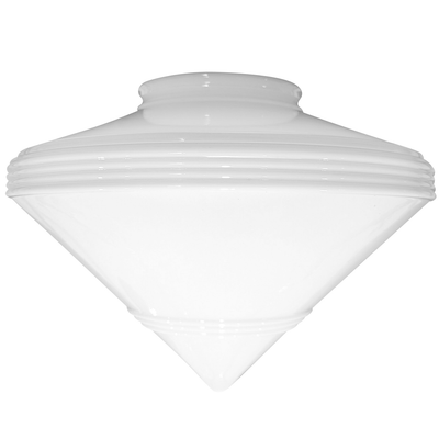 14 Inch Art Deco Style Milk Glass Light Shade (6 Inch Fitter) GLASS SHADE COPPER MOUNTAIN HARDWARE