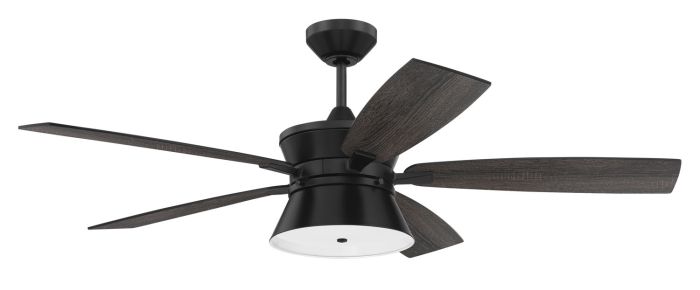 52" Dominick in Flat Black  w/ Flat Black/Greywood Blades Ceiling Fan CRAFTMADE