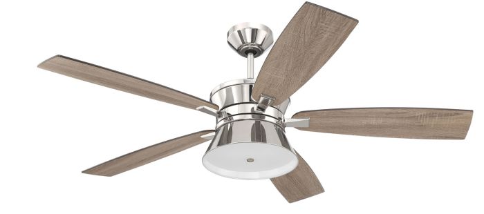 52" Dominick in Polished Nickel w/ Driftwood/Greywood Blades Ceiling Fan CRAFTMADE