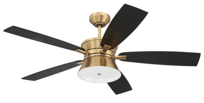 52" Dominick in Satin Brass w/ Flat Black/Black Walnut Blades Ceiling Fan CRAFTMADE