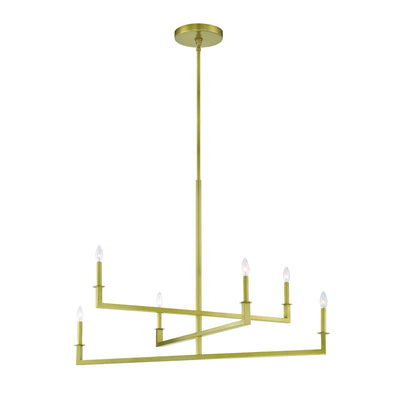 Dante 6 Light Aged Brass Chandelier Chandelier Crystorama