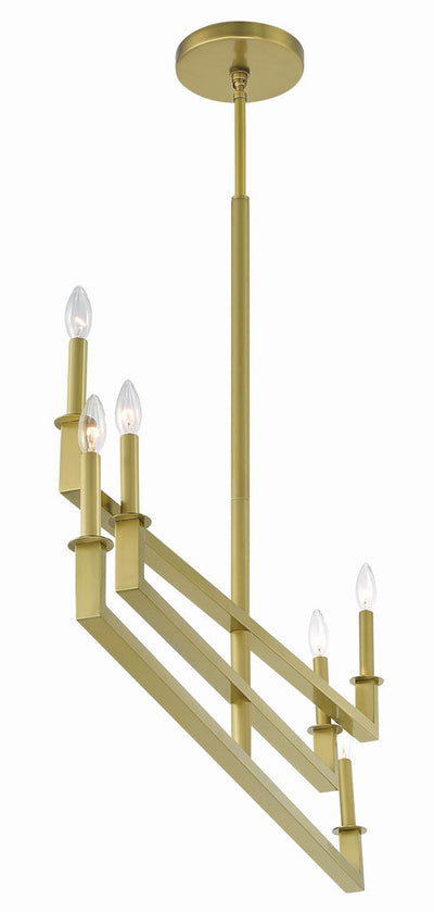 Dante 6 Light Aged Brass Chandelier Chandelier Crystorama