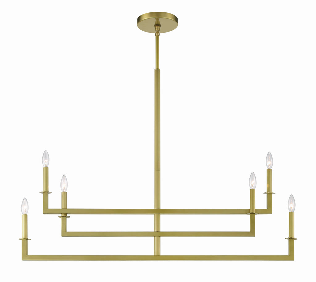 Dante 6 Light Aged Brass Chandelier Chandelier Crystorama