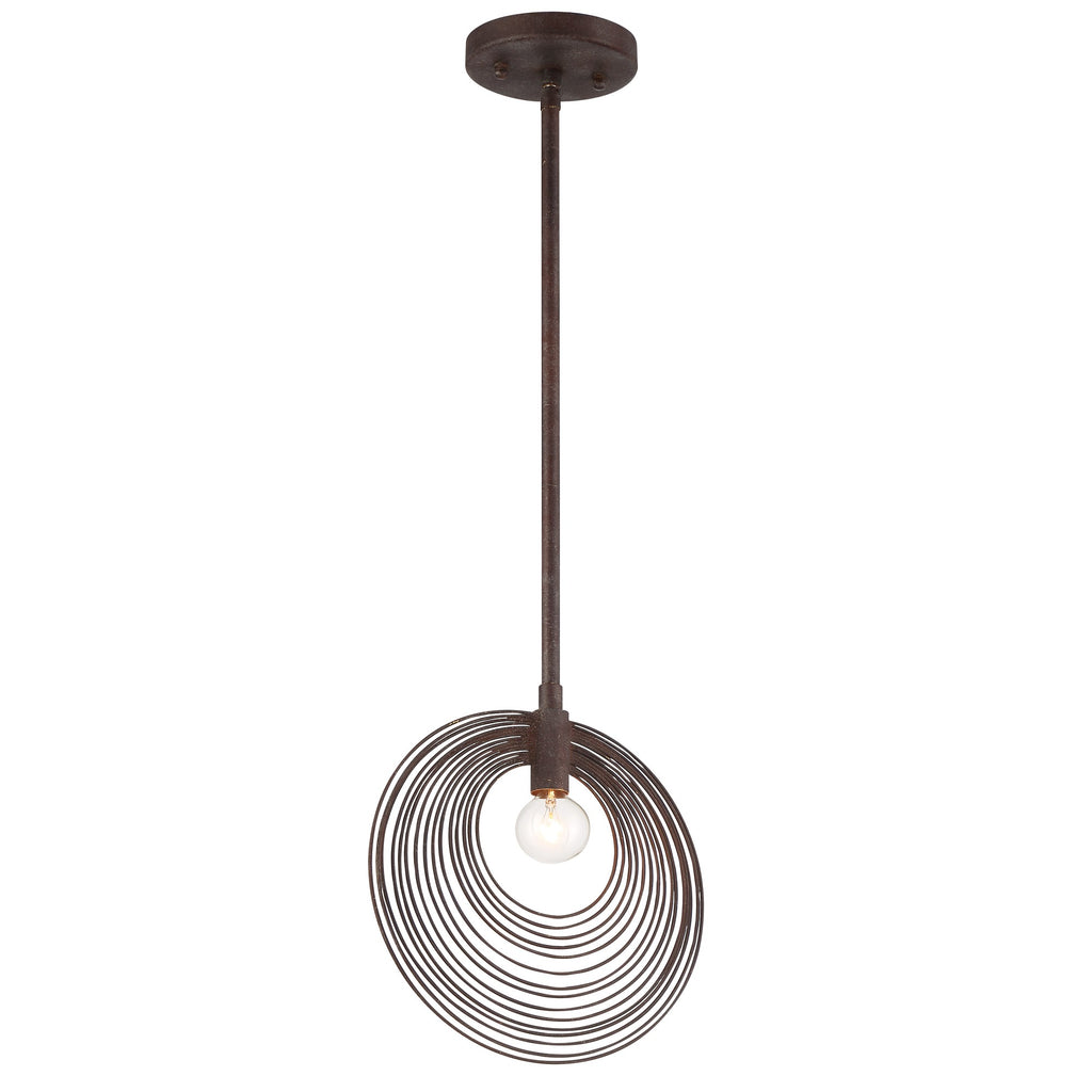 Doral 1 Light Forged Bronze Mini Pendant Pendant Crystorama