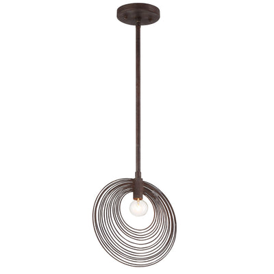 Doral 1 Light Forged Bronze Mini Pendant Pendant Crystorama