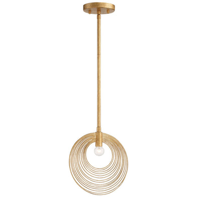 Doral 1 Light Renaissance Gold Mini Pendant Pendant Crystorama