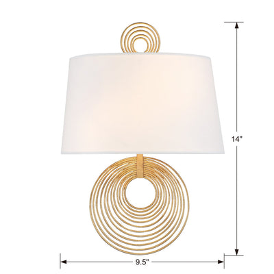 Doral 2 Light Renaissance Gold Sconce Wall Sconce Crystorama