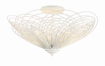 Doral 3 Light Matte White Semi Flush Mount Semi Flush Crystorama