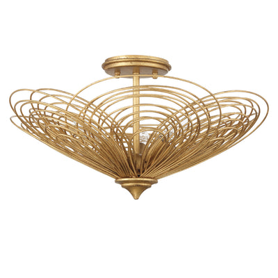 Doral 3 Light Renaissance Gold Semi Flush Mount Semi Flush Crystorama