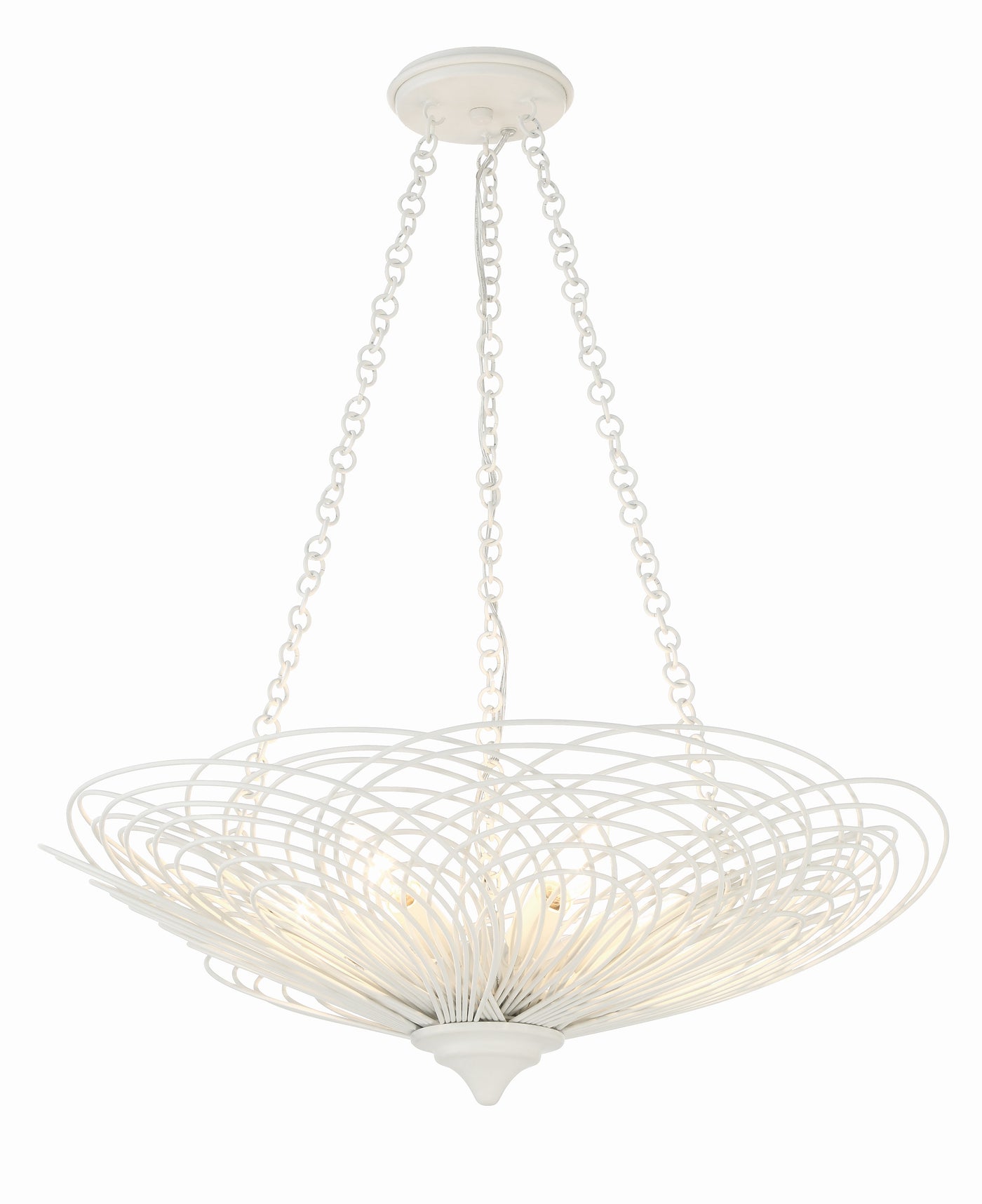 Doral 6 Light Matte White Chandelier Chandelier Crystorama