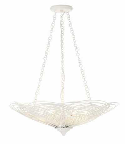 Doral 6 Light Matte White Chandelier Chandelier Crystorama