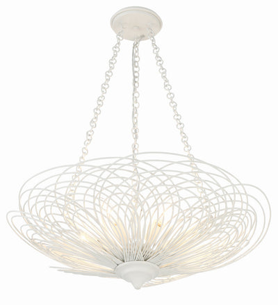 Doral 6 Light Matte White Chandelier Chandelier Crystorama