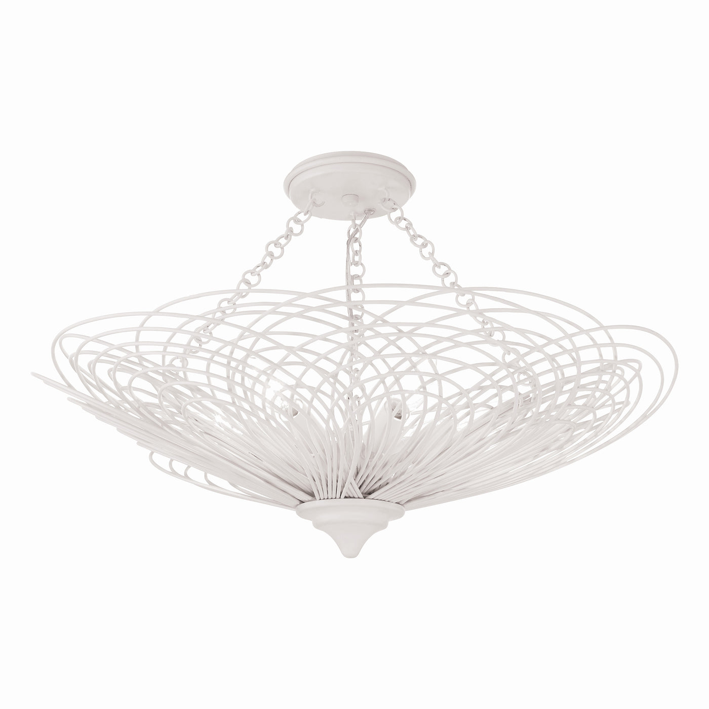 Doral 6 Light Matte White Semi Flush Mount Semi Flush Crystorama